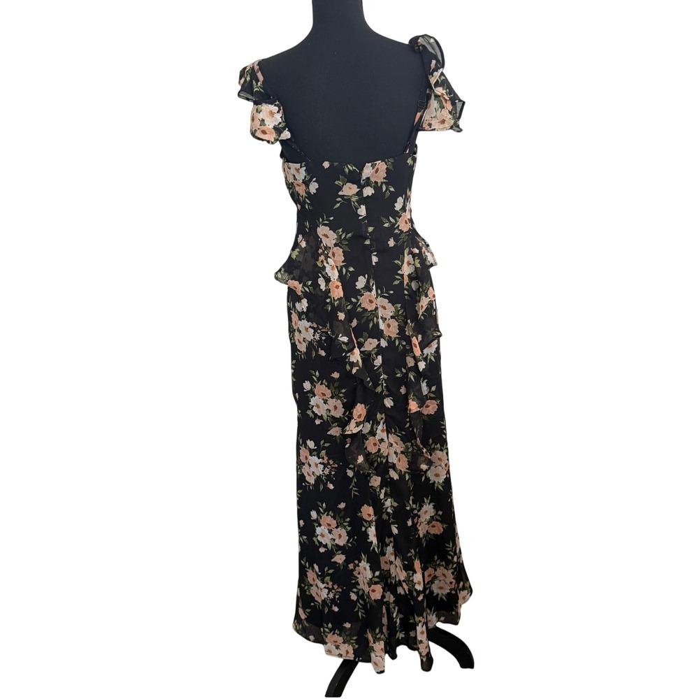 Old Navy The Occasion Womens Dark Floral Fairy Whimsigoth Babydoll Maxi Dress 0 - Picture 3 of 8